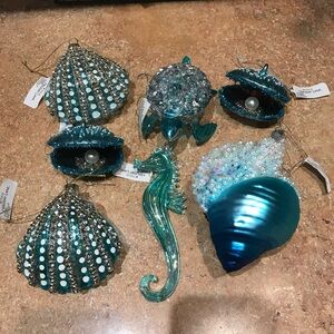Macy's Holiday Lane Seaside Collection, 7 Ornaments (Brand New w/ Tags)
